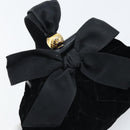CHANEL Hand Bag Velor Black Gold CC Auth ARZ385A-14
