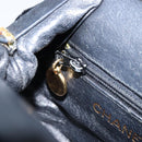 CHANEL Hand Bag Velor Black Gold CC Auth ARZ385A-20