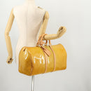 LOUIS VUITTON Monogram Vernis Mercer Boston Bag Beige M91000 LV Auth ARZ413-25