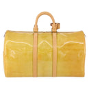 LOUIS VUITTON Monogram Vernis Mercer Boston Bag Beige M91000 LV Auth ARZ413-2