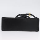 Salvatore Ferragamo Gancini Hand Bag Leather 2way Black Gold Auth ARZ416-5