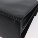 Salvatore Ferragamo Gancini Hand Bag Leather 2way Black Gold Auth ARZ416-17