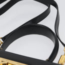 Salvatore Ferragamo Gancini Hand Bag Leather 2way Black Gold Auth ARZ416-14