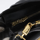Salvatore Ferragamo Gancini Hand Bag Leather 2way Black Gold Auth ARZ417-17