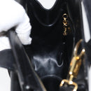 Salvatore Ferragamo Gancini Hand Bag Leather 2way Black Gold Auth ARZ417-21