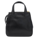 Salvatore Ferragamo Gancini Hand Bag Leather 2way Black Gold Auth ARZ417-3
