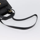 Salvatore Ferragamo Gancini Hand Bag Leather 2way Black Gold Auth ARZ417-9