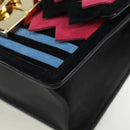 Salvatore Ferragamo Gancini Shoulder Bag Suede Black Pink gold Auth ARZ419M-15