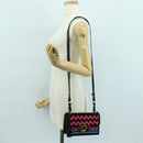 Salvatore Ferragamo Gancini Shoulder Bag Suede Black Pink gold Auth ARZ419M-22
