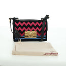Salvatore Ferragamo Gancini Shoulder Bag Suede Black Pink gold Auth ARZ419M-12
