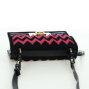 Salvatore Ferragamo Gancini Shoulder Bag Suede Black Pink gold Auth ARZ419M-6