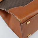 CELINE Macadam Canvas Tote Bag PVC Leather Brown Gold Auth ARZ422-14