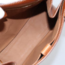 CELINE Macadam Canvas Tote Bag PVC Leather Brown Gold Auth ARZ422-10