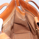 CELINE Macadam Canvas Tote Bag PVC Leather Brown Gold Auth ARZ422-19
