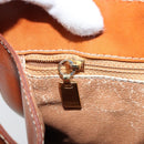 CELINE Macadam Canvas Tote Bag PVC Leather Brown Gold Auth ARZ422-21