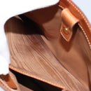 CELINE Macadam Canvas Tote Bag PVC Leather Brown Gold Auth ARZ422-22