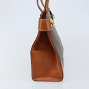 CELINE Macadam Canvas Tote Bag PVC Leather Brown Gold Auth ARZ422-4