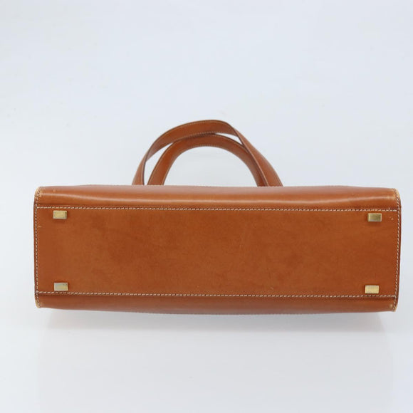 CELINE Macadam Canvas Tote Bag PVC Leather Brown Gold Auth ARZ422