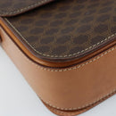 CELINE Macadam Canvas Umhängetasche PVC Leder Braun Gold Auth ARZ423-11