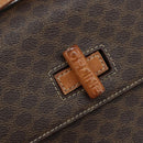 CELINE Macadam Canvas Umhängetasche PVC Leder Braun Gold Auth ARZ423-15