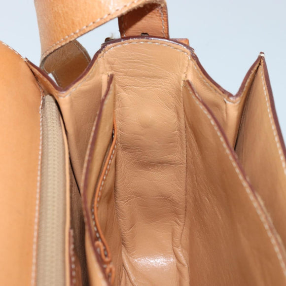 CELINE Macadam Canvas Umhängetasche PVC Leder Braun Gold Auth ARZ423