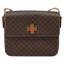 CELINE Macadam Canvas Umhängetasche PVC Leder Braun Gold Auth ARZ423-2
