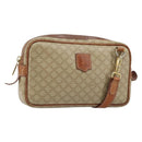 CELINE Macadam Canvas Shoulder Bag PVC Beige Gold Auth ARZ425-1