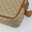CELINE Macadam Canvas Shoulder Bag PVC Beige Gold Auth ARZ425-14