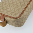 CELINE Macadam Canvas Shoulder Bag PVC Beige Gold Auth ARZ425-17