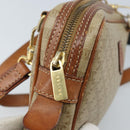 CELINE Macadam Canvas Shoulder Bag PVC Beige Gold Auth ARZ425-19