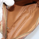 CELINE Macadam Canvas Shoulder Bag PVC Beige Gold Auth ARZ425-10