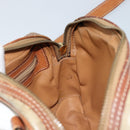 CELINE Macadam Canvas Shoulder Bag PVC Beige Gold Auth ARZ425-21