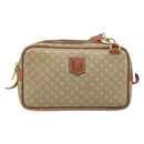 CELINE Macadam Canvas Shoulder Bag PVC Beige Gold Auth ARZ425-13
