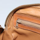 CELINE Macadam Canvas Shoulder Bag PVC Beige Gold Auth ARZ425-23