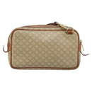 CELINE Macadam Canvas Shoulder Bag PVC Beige Gold Auth ARZ425-2