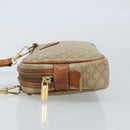 CELINE Macadam Canvas Shoulder Bag PVC Beige Gold Auth ARZ425-4