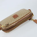 CELINE Macadam Canvas Shoulder Bag PVC Beige Gold Auth ARZ425-6