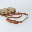 CELINE Macadam Canvas Shoulder Bag PVC Beige Gold Auth ARZ425-7