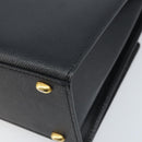 CELINE Hand Bag Leather Black Gold Auth ARZ426A-15