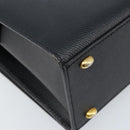 CELINE Hand Bag Leather Black Gold Auth ARZ426A-16