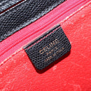 CELINE Hand Bag Leather Black Gold Auth ARZ426A-18