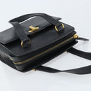 CELINE Hand Bag Leather Black Gold Auth ARZ426A-6