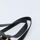 CELINE Hand Bag Leather Black Gold Auth ARZ426A-8