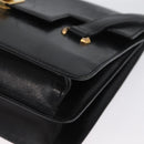 CELINE Hand Bag Leather Black Gold Auth ARZ427-14