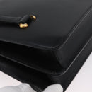 CELINE Hand Bag Leather Black Gold Auth ARZ427-15