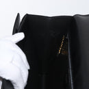 CELINE Hand Bag Leather Black Gold Auth ARZ427-21