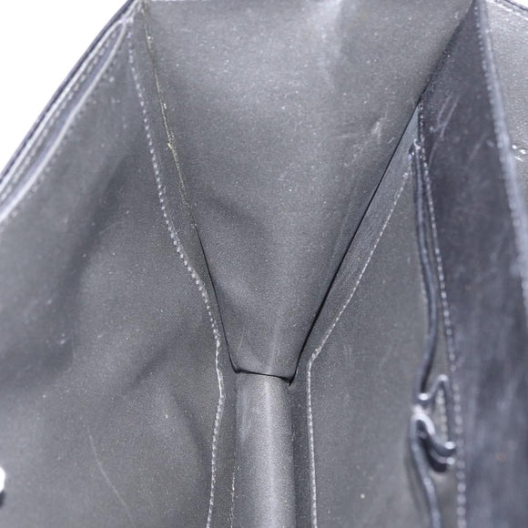 CELINE Hand Bag Leather Black Gold Auth ARZ427