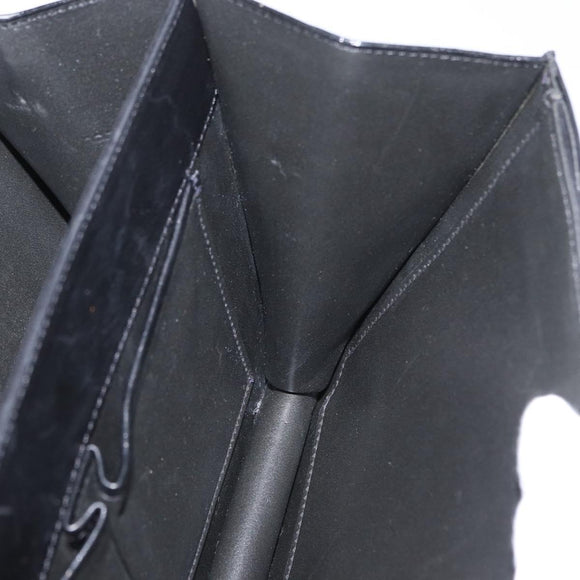 CELINE Hand Bag Leather Black Gold Auth ARZ427