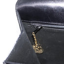 CELINE Hand Bag Leather Black Gold Auth ARZ427-25