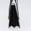 CELINE Hand Bag Leather Black Gold Auth ARZ427-3